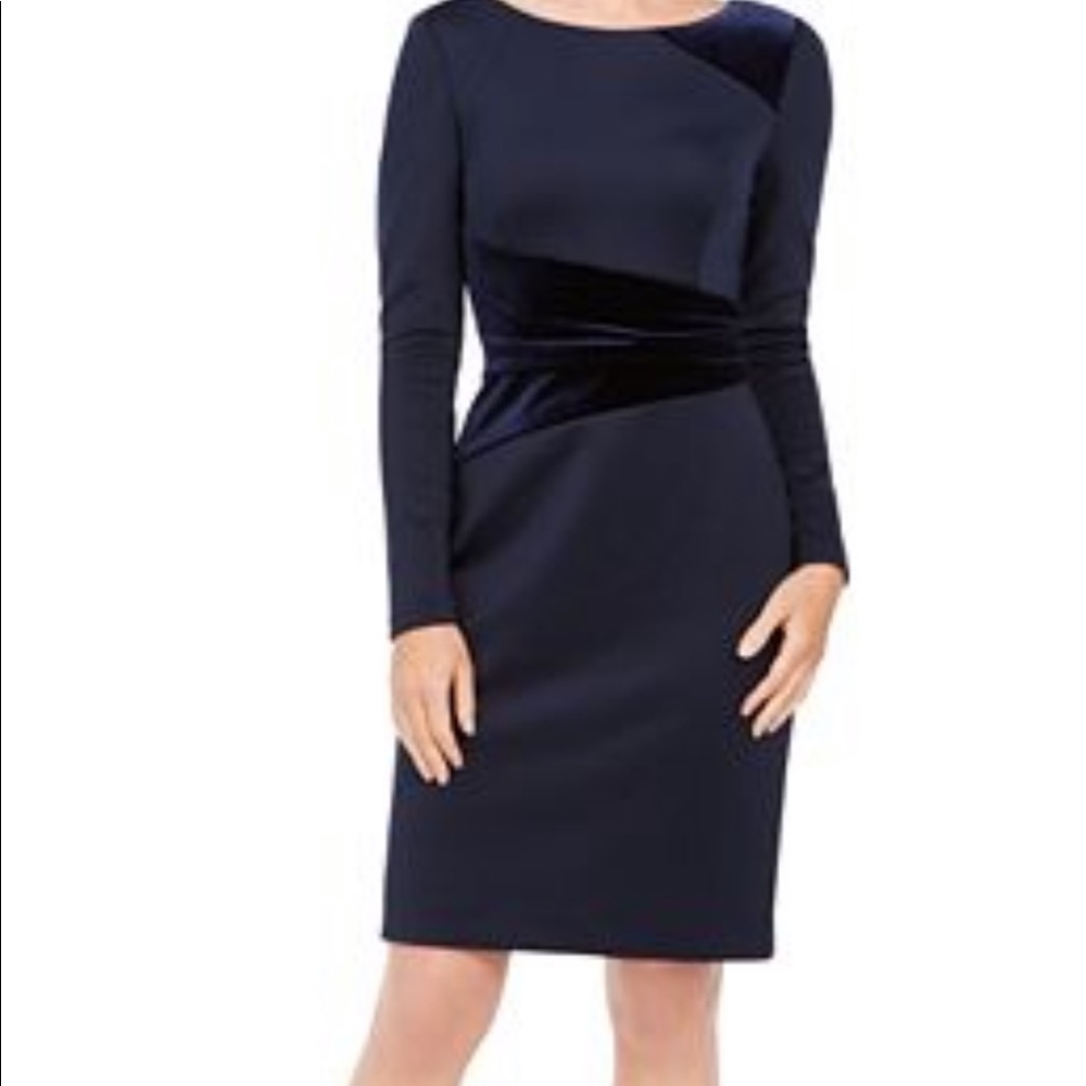 Vince Camuto Velvet Panel Sheath dress
